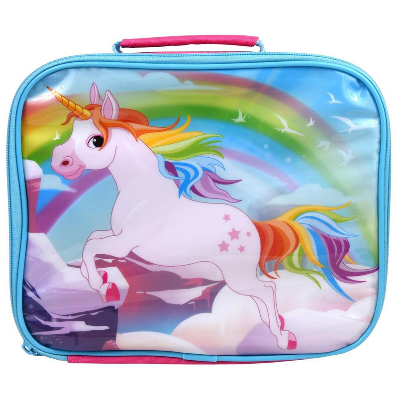 UNICORNS Characters Insulated Pink Rectangular Lunch Bag for Kids 26 x 21 x 7 cm