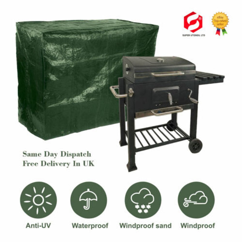 Heavy Duty BBQ Barbeque Cover Waterproof Barbecue Grill Protector Outdoor Green