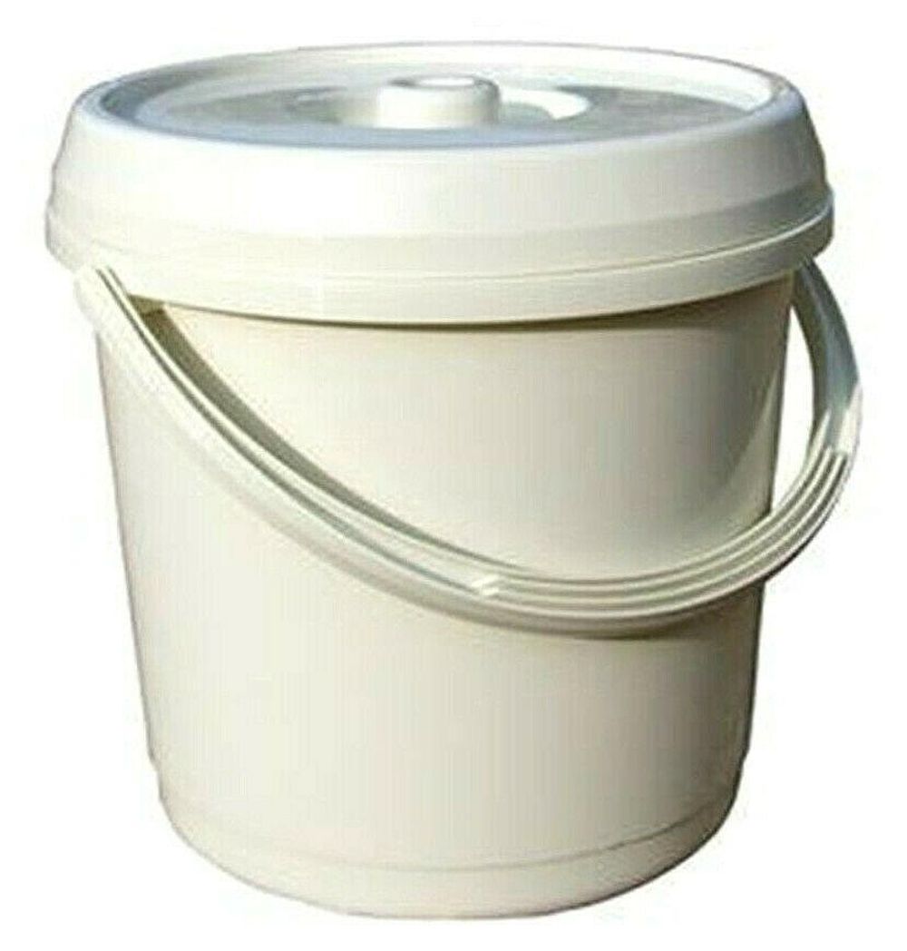 Whitefurze Bucket with Lid, 14 Litre, Cream