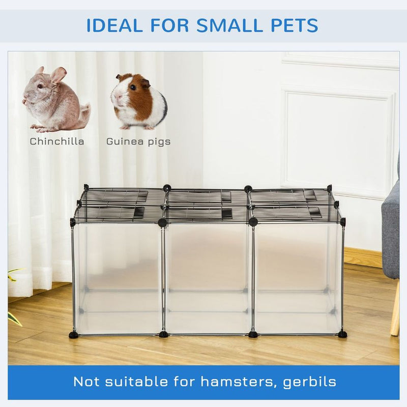 DIY Pet Playpen 22 Panels Small Animal Cage for Guinea Pigs Clear