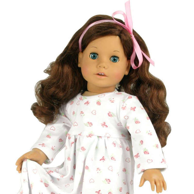 Baby Dolls Clothing, 18 Inch Doll Classic Floral Print Long Nightdress/Nightgown