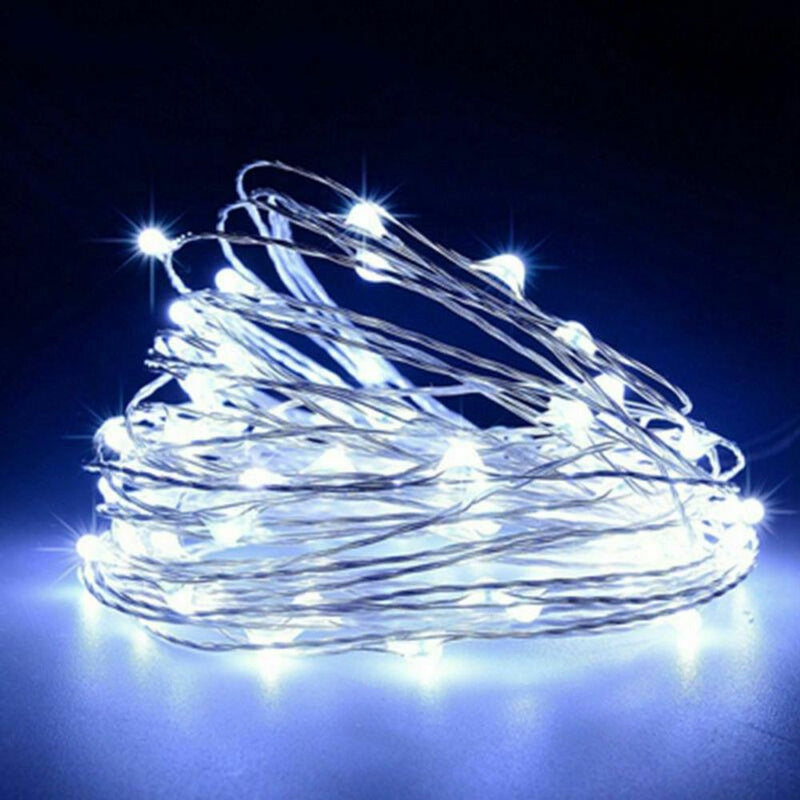 20 Cold White LED String Fairy Lights Battery Home Twinkle Decor Party Christmas Garden