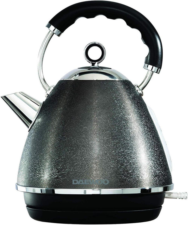 Daewoo Glace Noir 1.7L Pyramid Sparkling Kettle Removable Limescale Filter