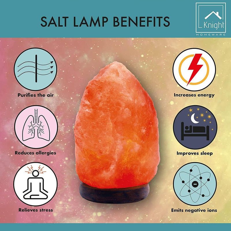 Himalayan Natural & Handicraft Salt Lamp Healing Rock-Bulb Wooden Base  (5-7 Kg)