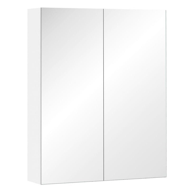 HOMCOM 60x75cm Mirror Cabinet Wall Mount Storage Organizer Door Adjustable