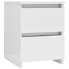 Bedside Cabinet High Gloss White 30x30x40 cm Chipboard