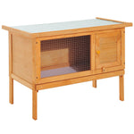 Rabbit Hutch Bunny Cage Guinea Pig Elevated House Wood Outdoor Garden Pawhut